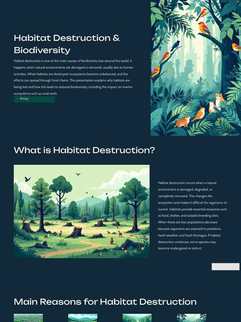 Habitat Destruction & Biodiversity | PDF | Habitat Destruction | Coral