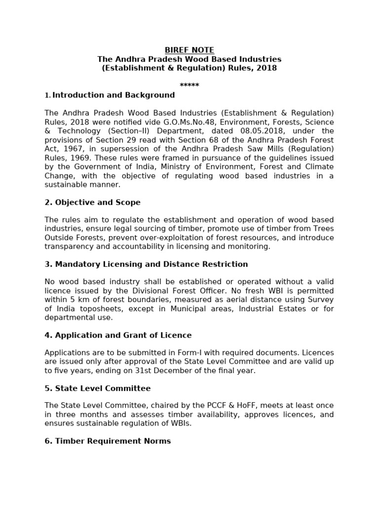 AP Wood Based Industries Speaking Note | PDF | License | Lumber