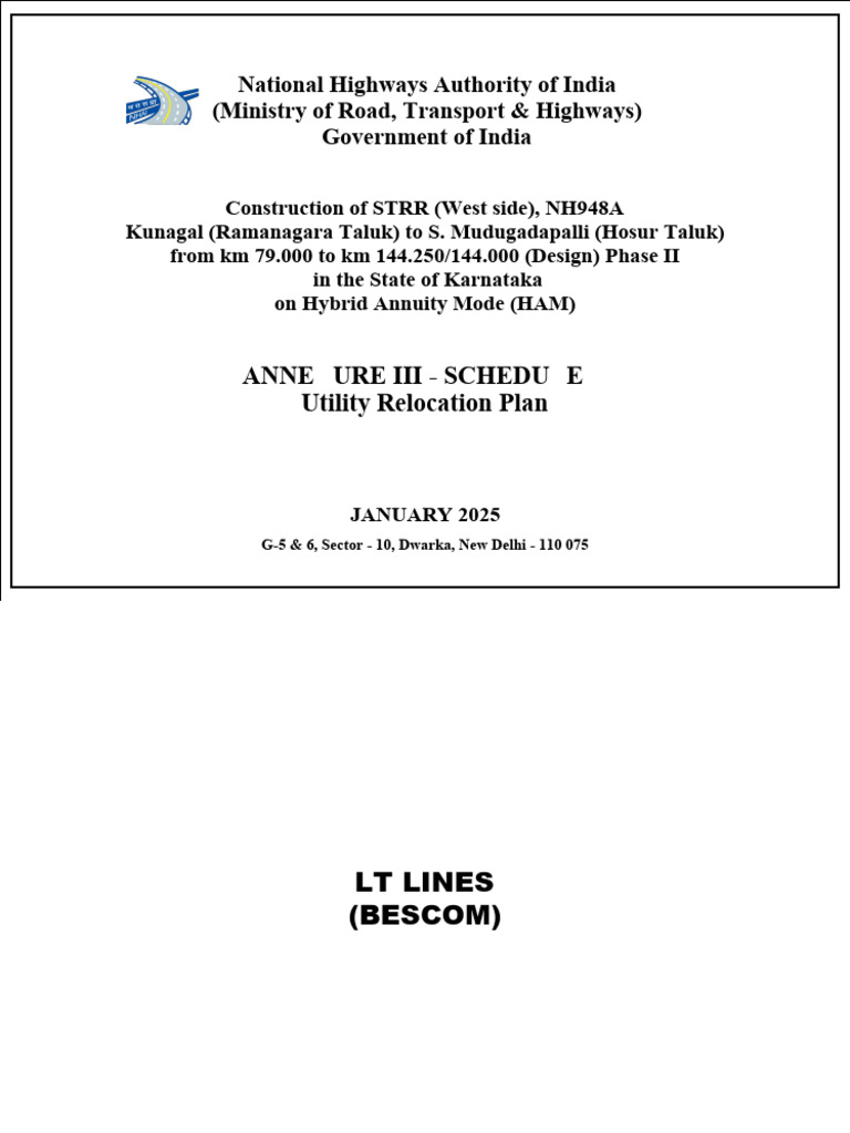 Utility Relocation Plan | PDF | Land Transport | Road Transport