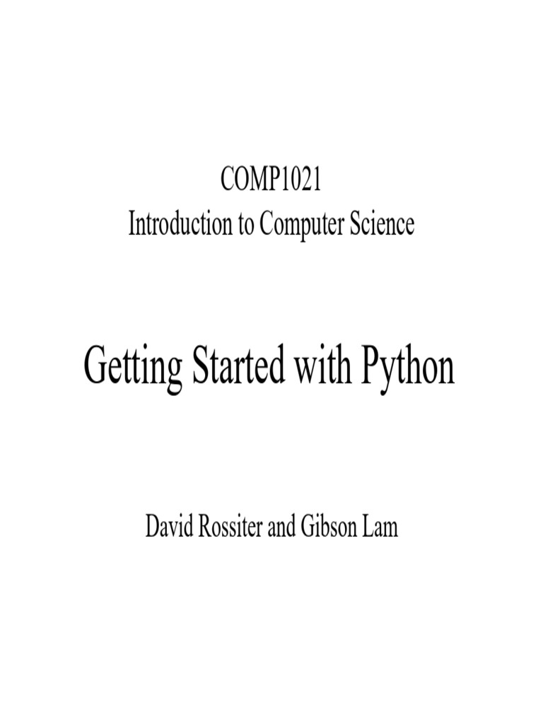 COMP1021 - Note 1 (Getting Started With Python) | PDF | Python ...
