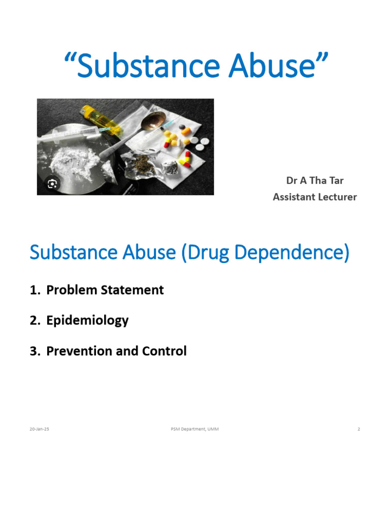 Substance Abuse (Drug Dependence) | PDF | Substance Abuse | Narcotic
