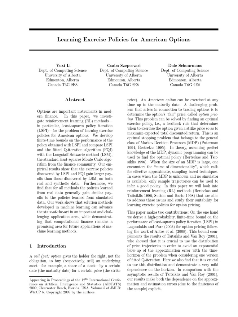 Li - Et - All - RL For Multi Optimal Stopping Problem | PDF ...