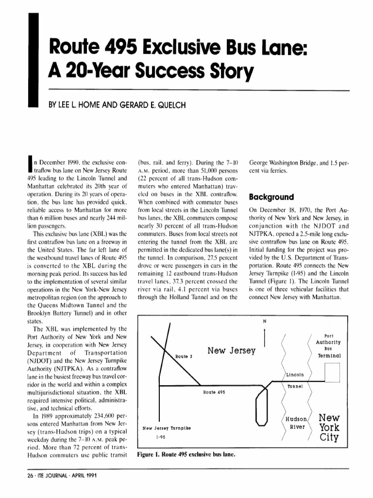 Route 495 Exclusive Bus Lane A 20-Year Success Story: by Lee L. Home ...