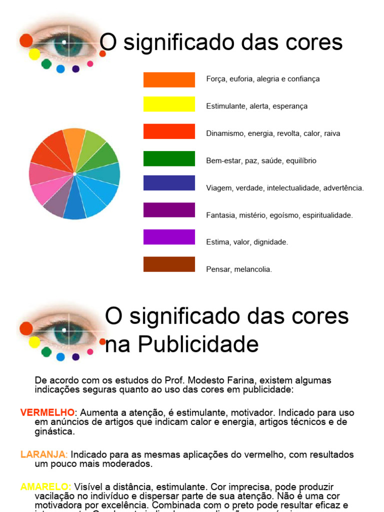 O Significado Das Cores | PDF | Publicidade | Cor