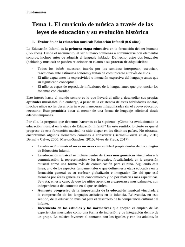TEMA 1 | PDF | Educación primaria | Educación de la primera infancia
