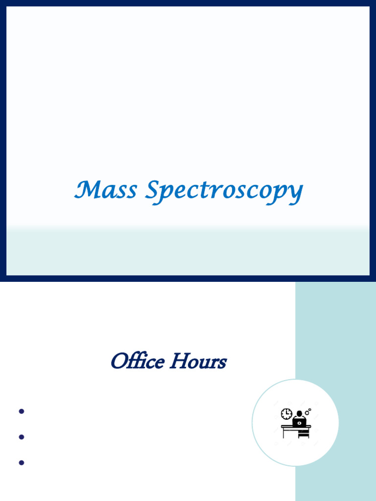 Lect. 5 Mass Spectroscopy Updated | PDF | Mass Spectrometry | Spectroscopy