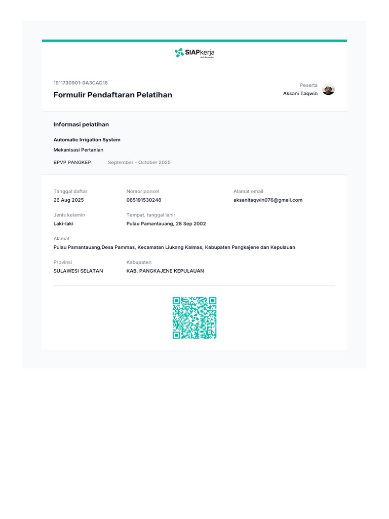 Training Registration Form | PDF