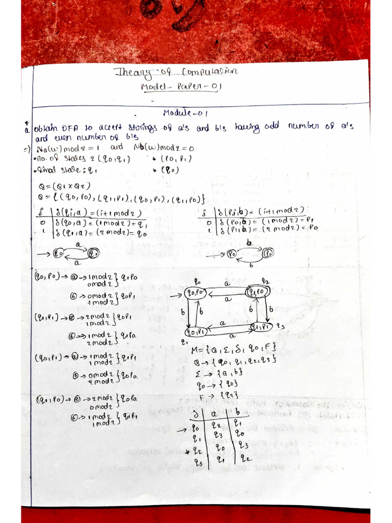 TOC Model Paper 1 Solution | PDF