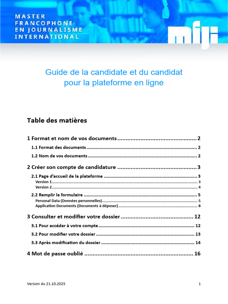 MFJI Guide-Candidat FR 2025-11 | PDF | Fichier informatique