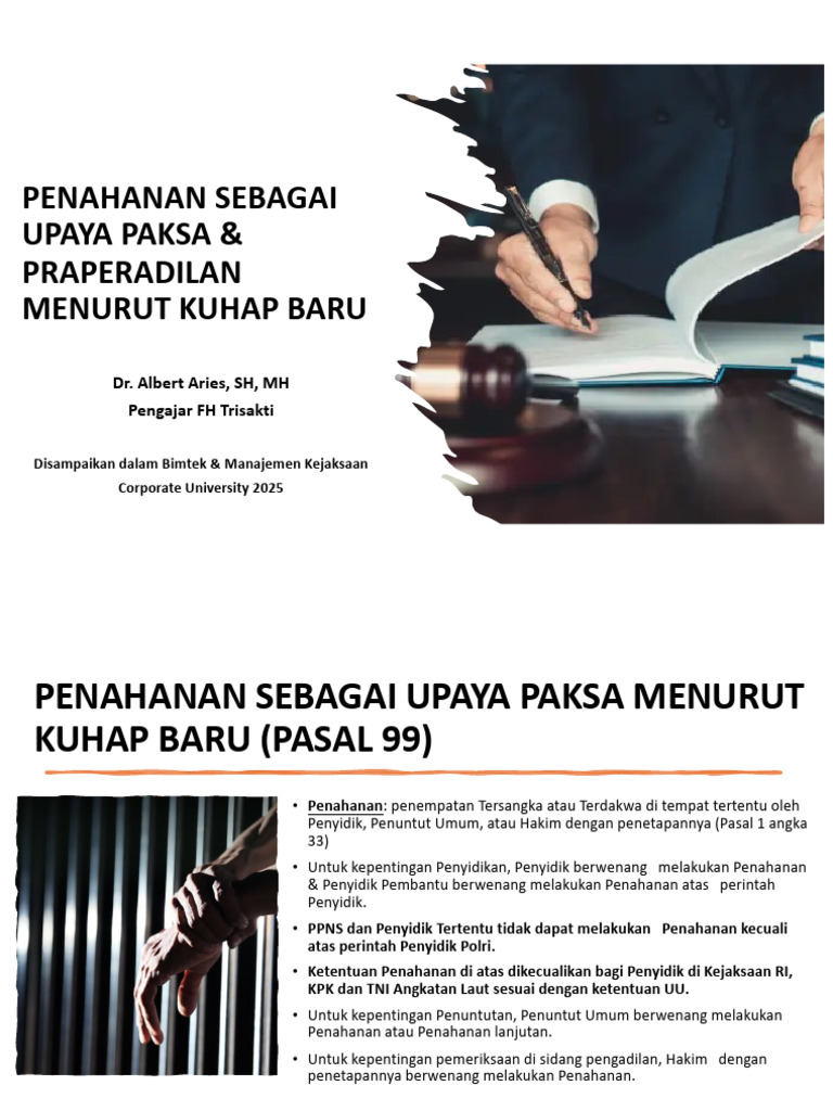 Penahanan Sebagai Upaya Paksa & Praperadilan | PDF