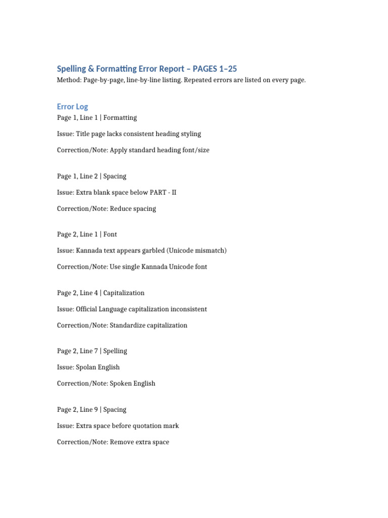 Error Report Pages 1 to 25 Strict | PDF | Quotation Mark | Punctuation