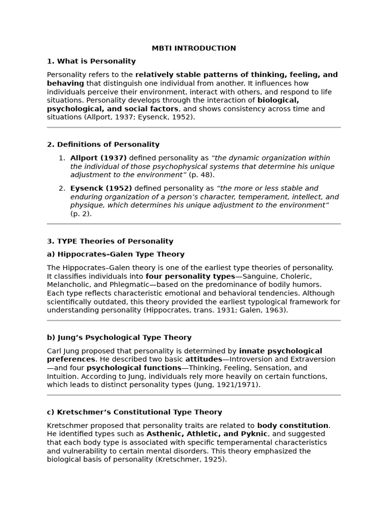 Mbti Introduction | PDF | Personality Type | Psychology