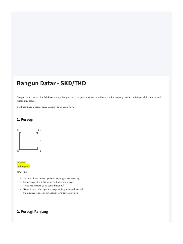 Bangun Datar - SKD | PDF