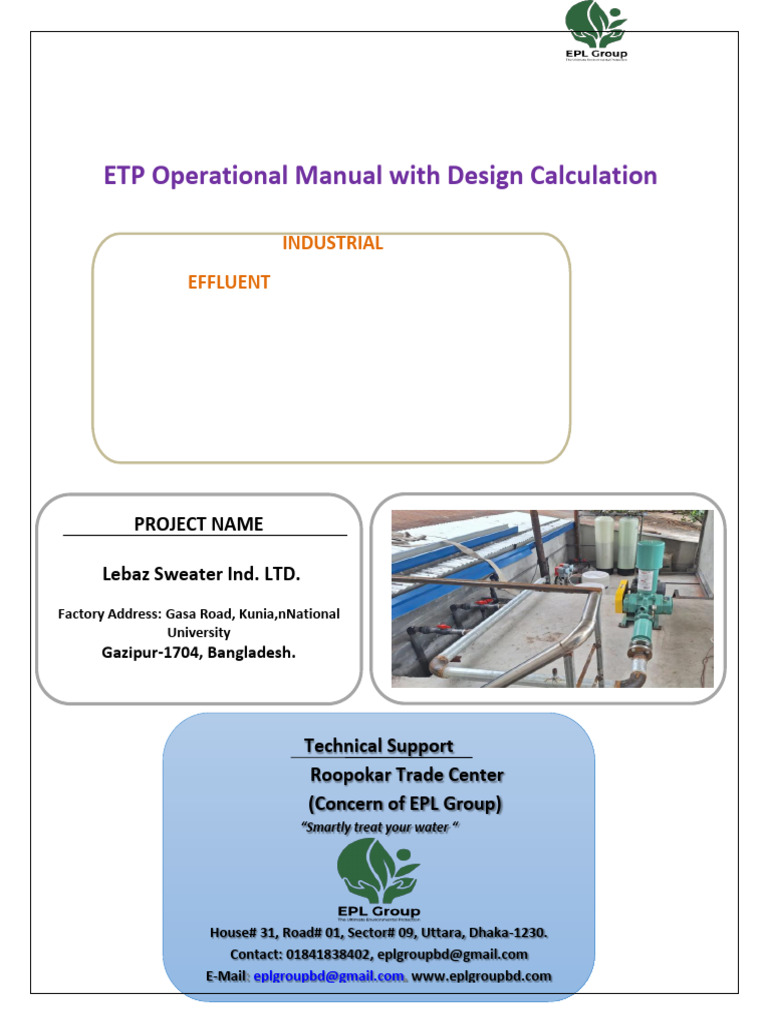 ETP Manual With Design Calculation Updated With Water Data-4 | PDF ...
