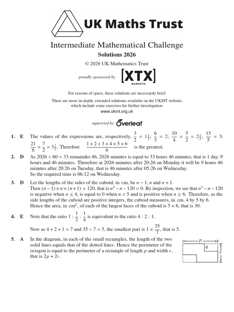 IMC Solutions 2026 | PDF | Area | Triangle