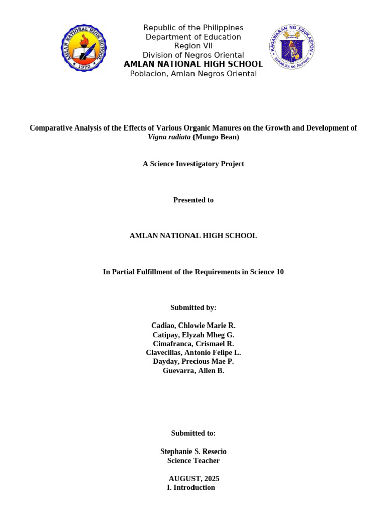 Sip Title-Page Template | PDF | Manure | Compost