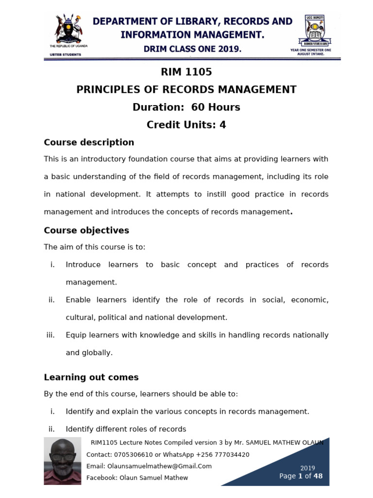 Principles of Records Managemen | PDF | Records Management | Computer File