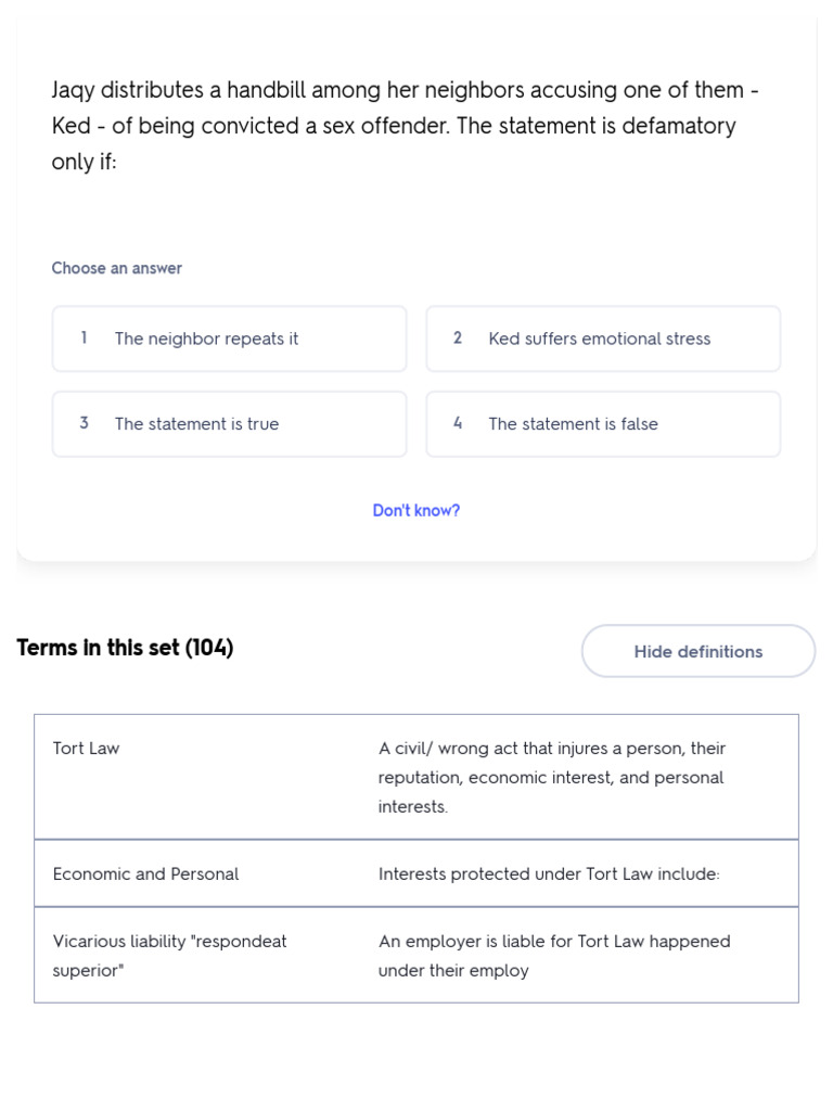 Business Law Final Exam Flashcards | Quizlet | PDF | Defamation ...