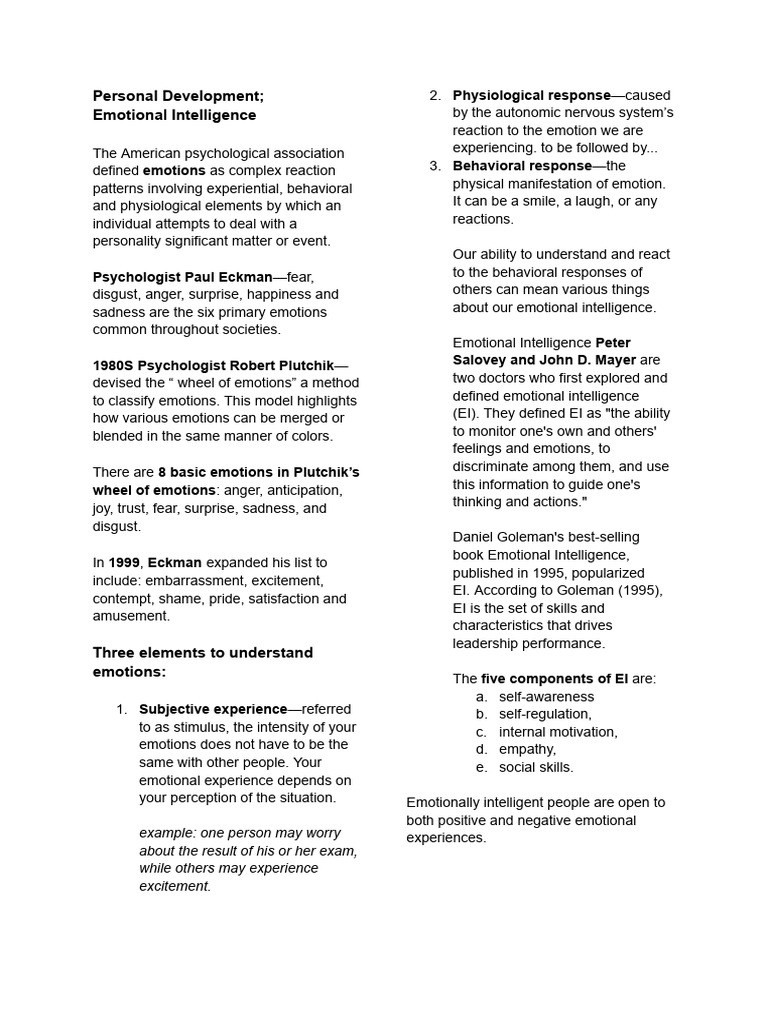 PerDev 09.09.'25 | PDF | Emotions | Emotional Intelligence