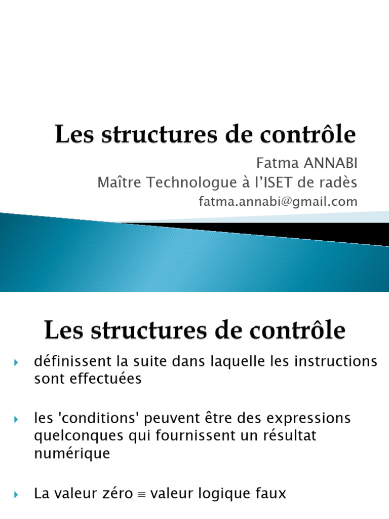 Structures de Controle | PDF | Développement de logiciel ...