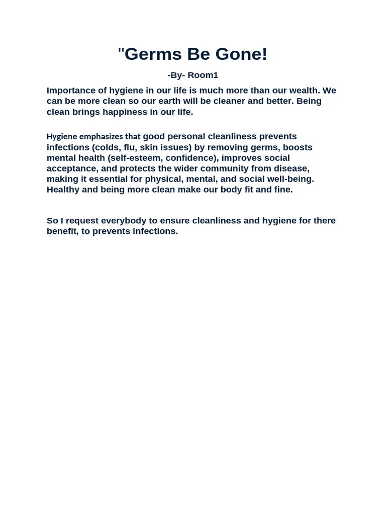 Germs Be Gone | PDF