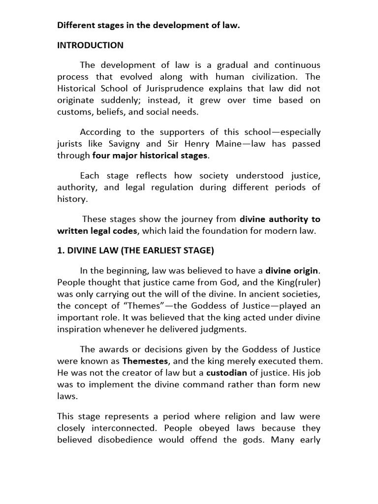 Different Stages in The Development of Law | PDF | Justice | Crime ...