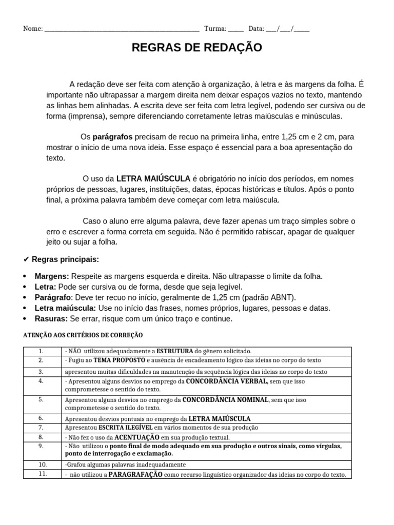 Regras de Redacao Margem e Letra | PDF | Caixa alta e caixa baixa ...