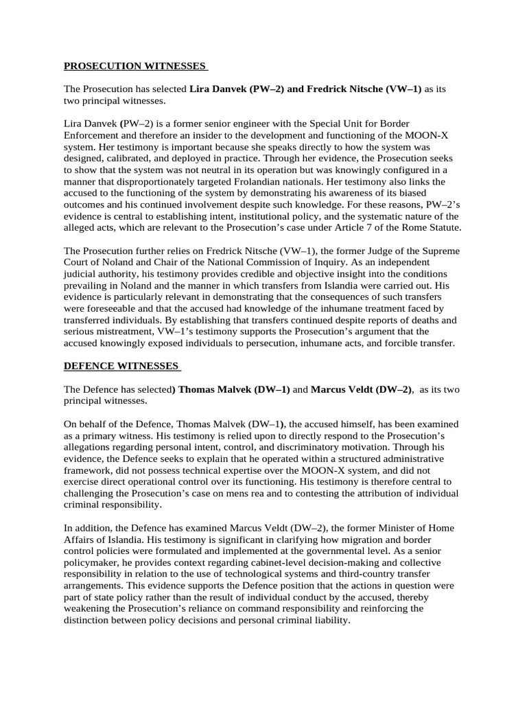 Witnesses Sicta | PDF | Witness | Prosecutor
