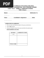 Form 1 Computer Studies Exam 2024 | PDF | Computer Data Storage ...