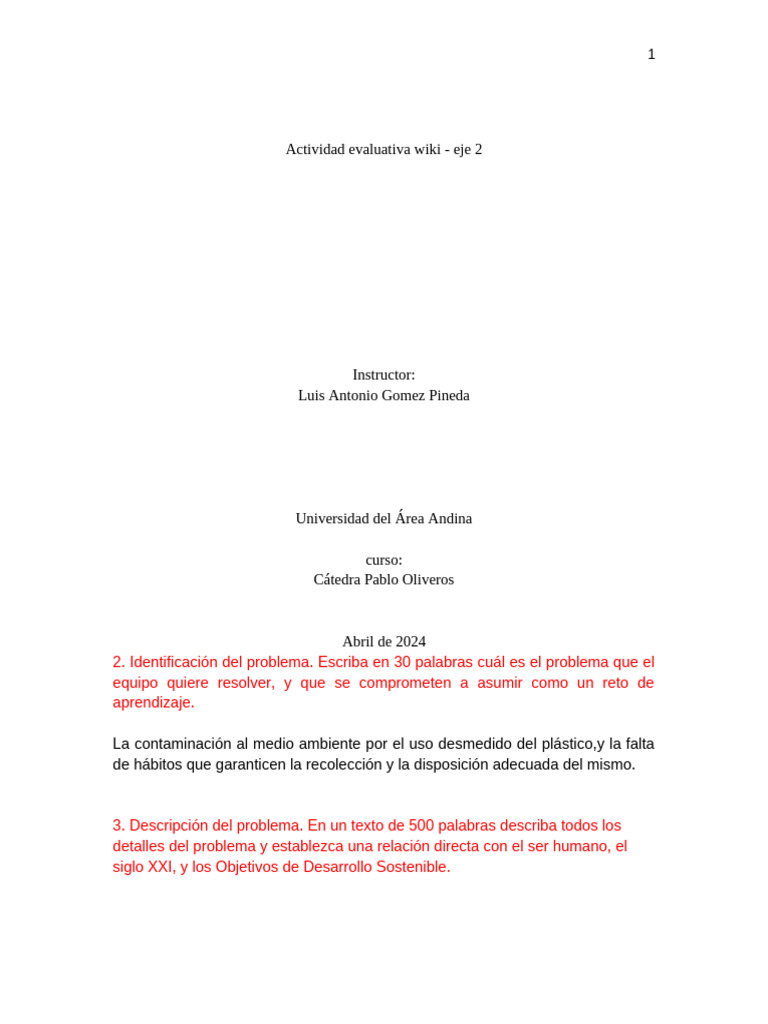 Actividad evaluativa wiki - eje 2 | PDF | Reciclaje | Sustentabilidad