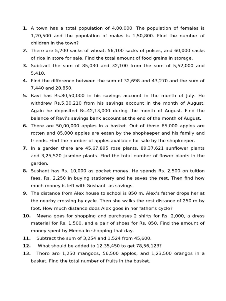 Maths Word Problems V | PDF