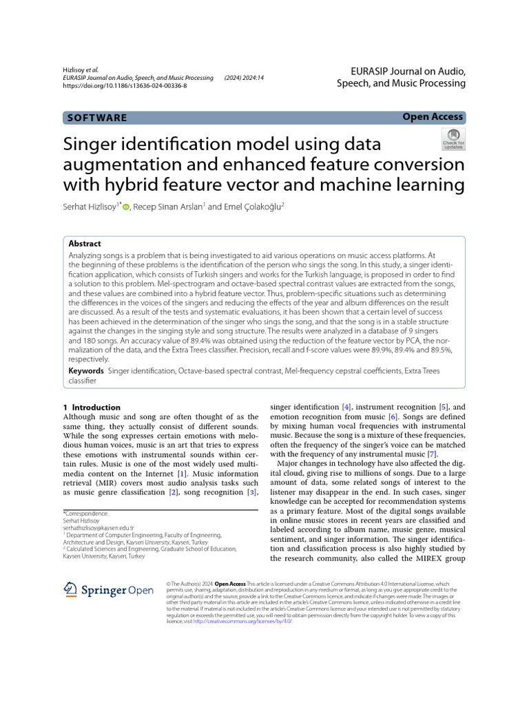 1_10.1186_s13636-024-00336-8 | PDF | Deep Learning | Support Vector Machine