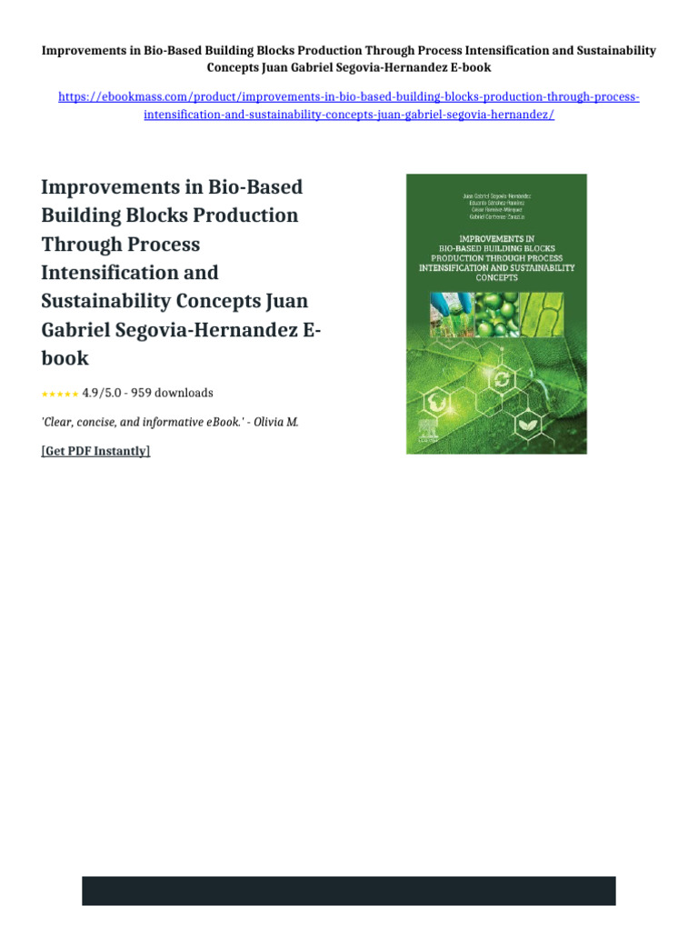 Improvements in Bio-Based Building Blocks Production Through Process ...