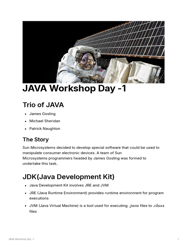 JAVA Workshop Day1 | PDF | Method (Computer Programming) | Inheritance ...