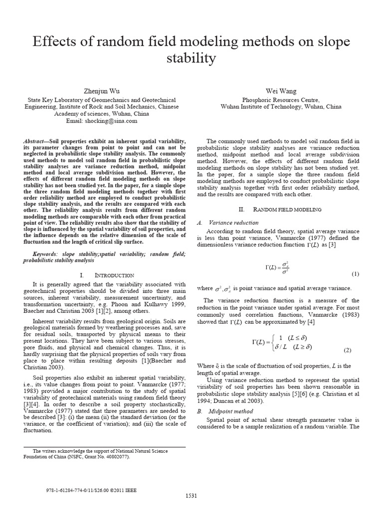 Wu & Wang (2011) Effects of Random Field Modeling Methods on Slope ...