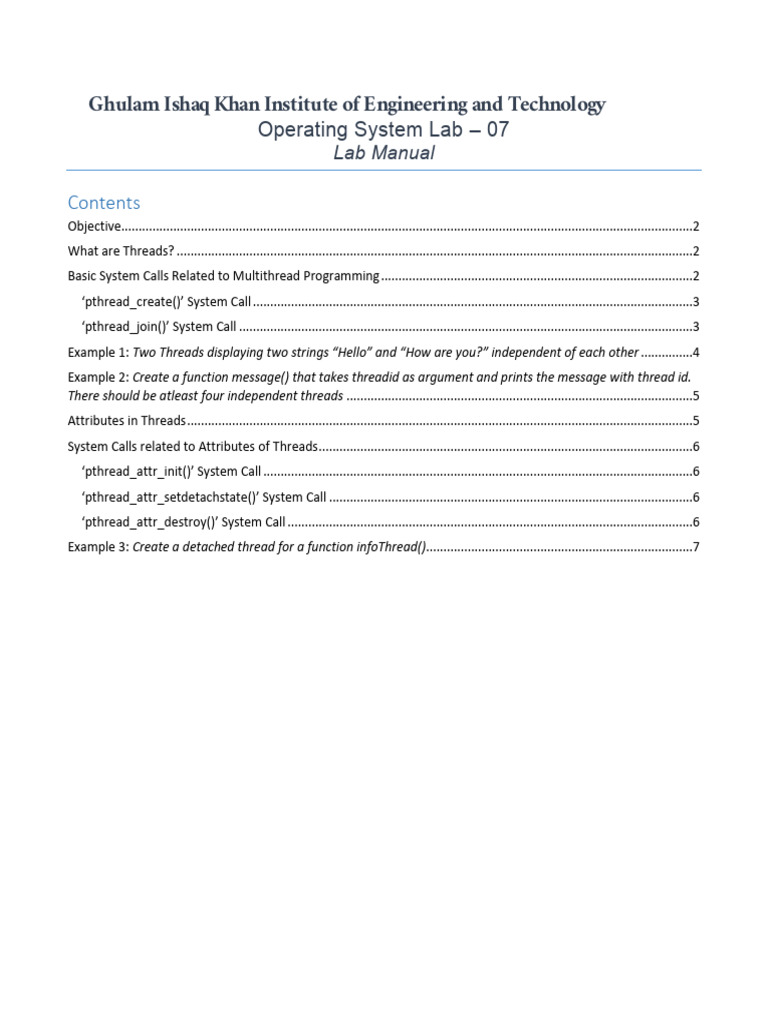 Lab Manual 07 Threads | PDF | Parameter (Computer Programming ...