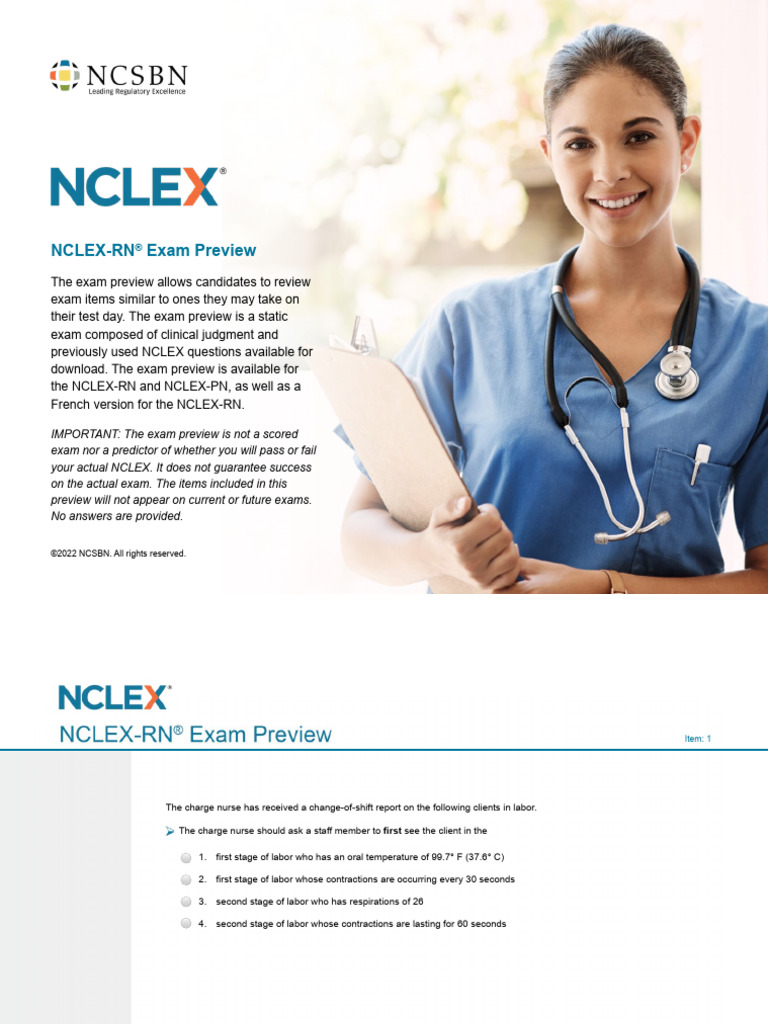 ExamPreview RN 121324 | PDF | National Council Licensure Examination ...