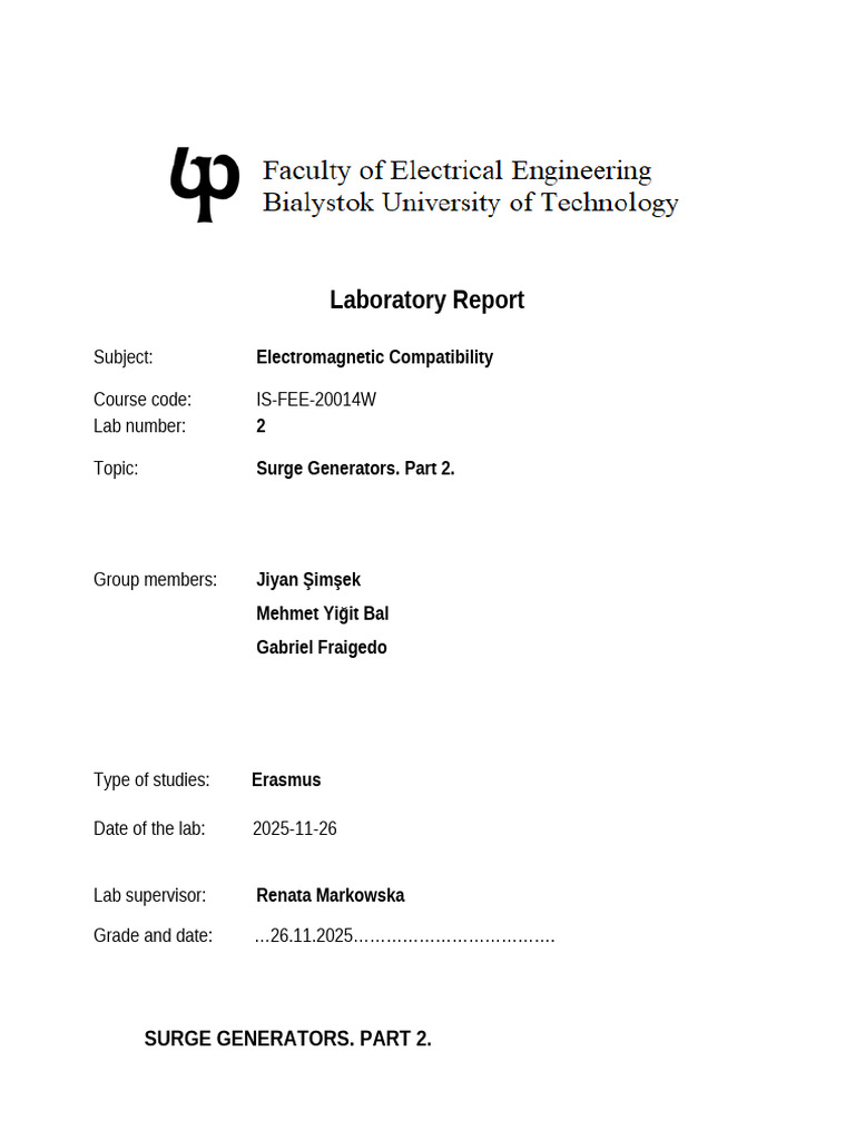 Lab Report Surge Generators. Part 2. - Comments | PDF | Electromagnetic ...