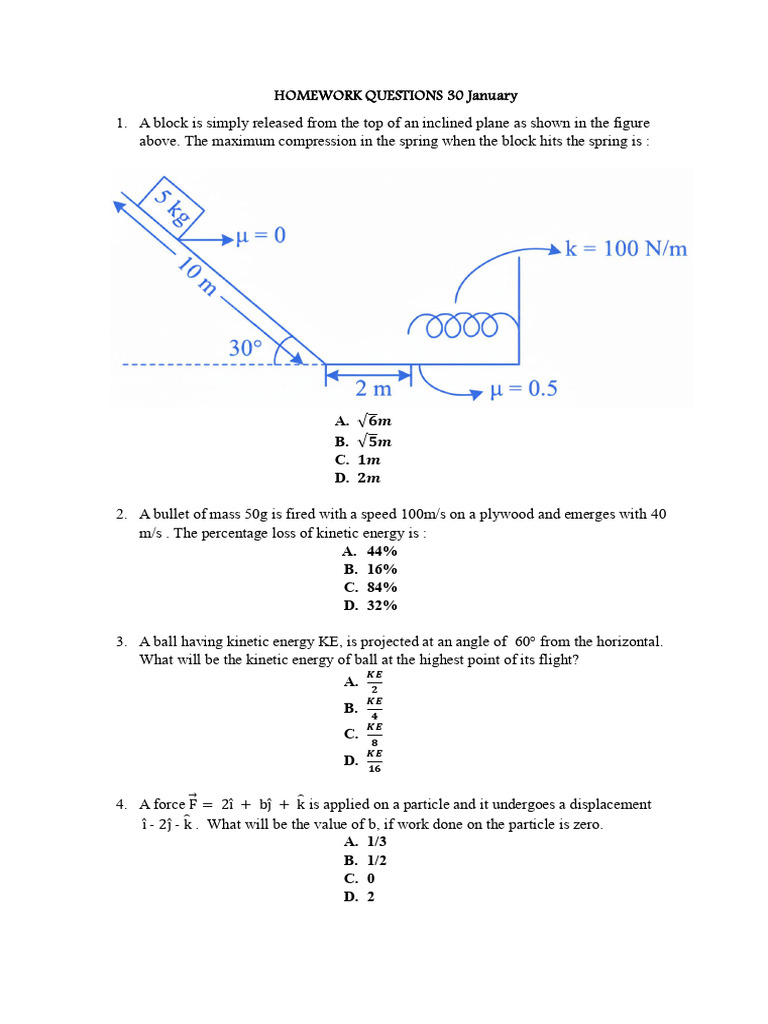 Homework Questions 30 January | PDF
