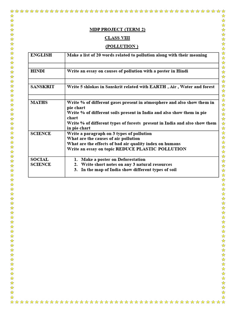 MDP Class 8 Term 2 | PDF
