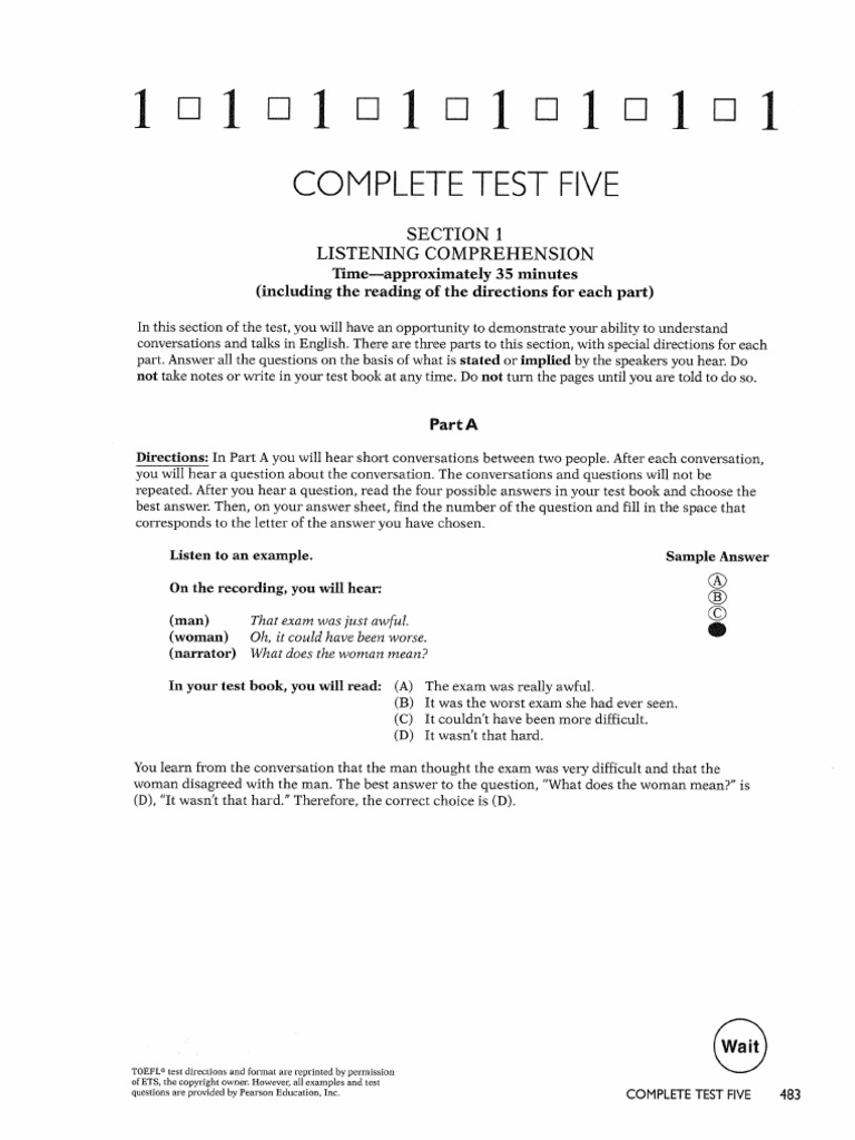Complete Test Five | PDF