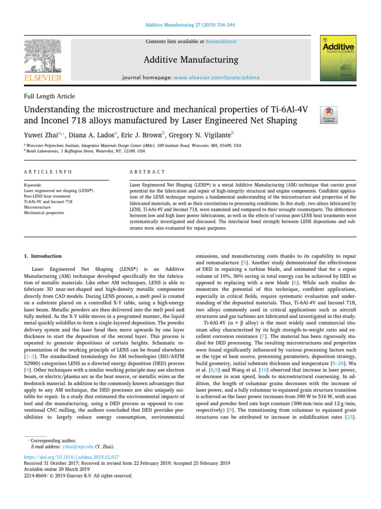 Understanding The Microstructure and Mechanical Properties of Ti-6Al-4V ...