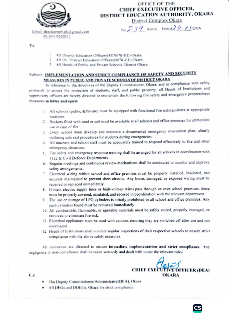 Implementation & Strict Compliance of Safety & Security Measures in ...