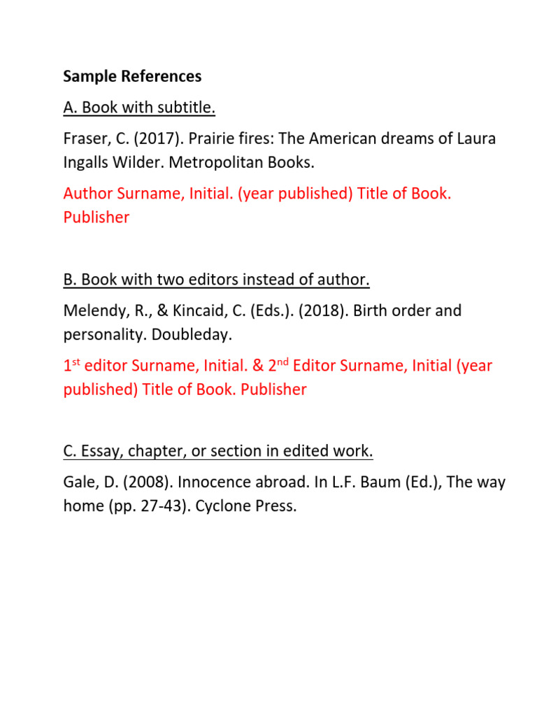 APA 7TH Sample References | PDF