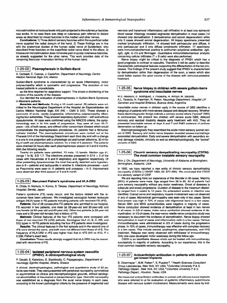 Chronic Sensory Demyelinating Neuropathy (CSDN) | PDF | Nerve ...