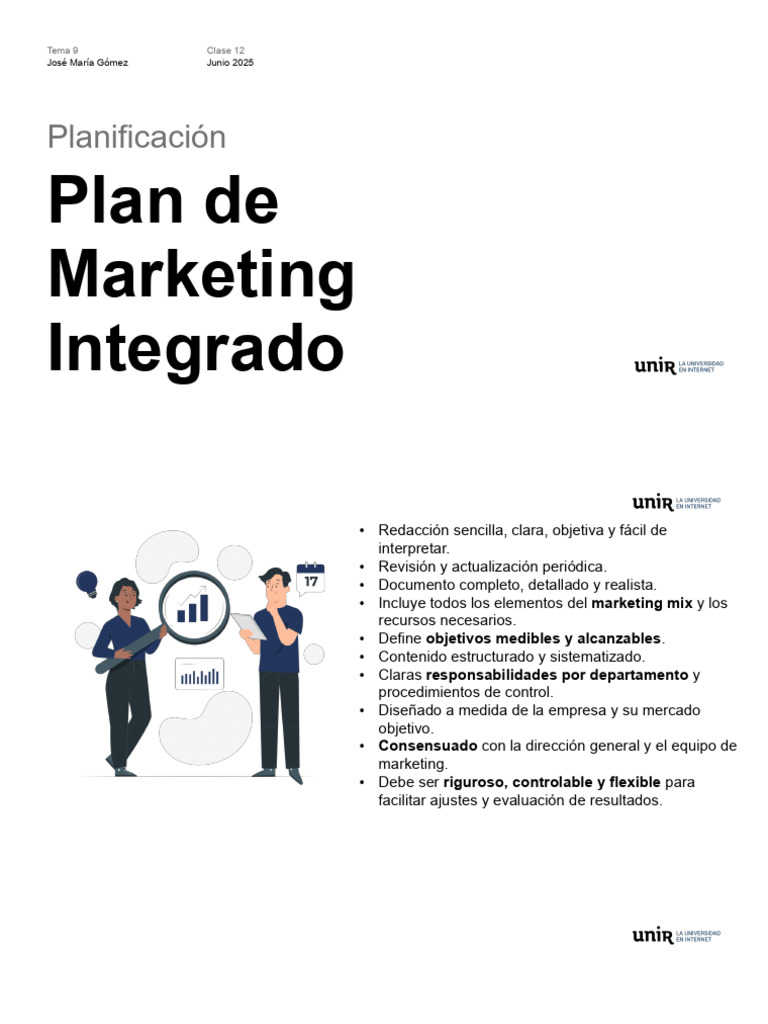 Tema 9 Marketing - Plan de Marketing | PDF | Marketing | Presupuesto