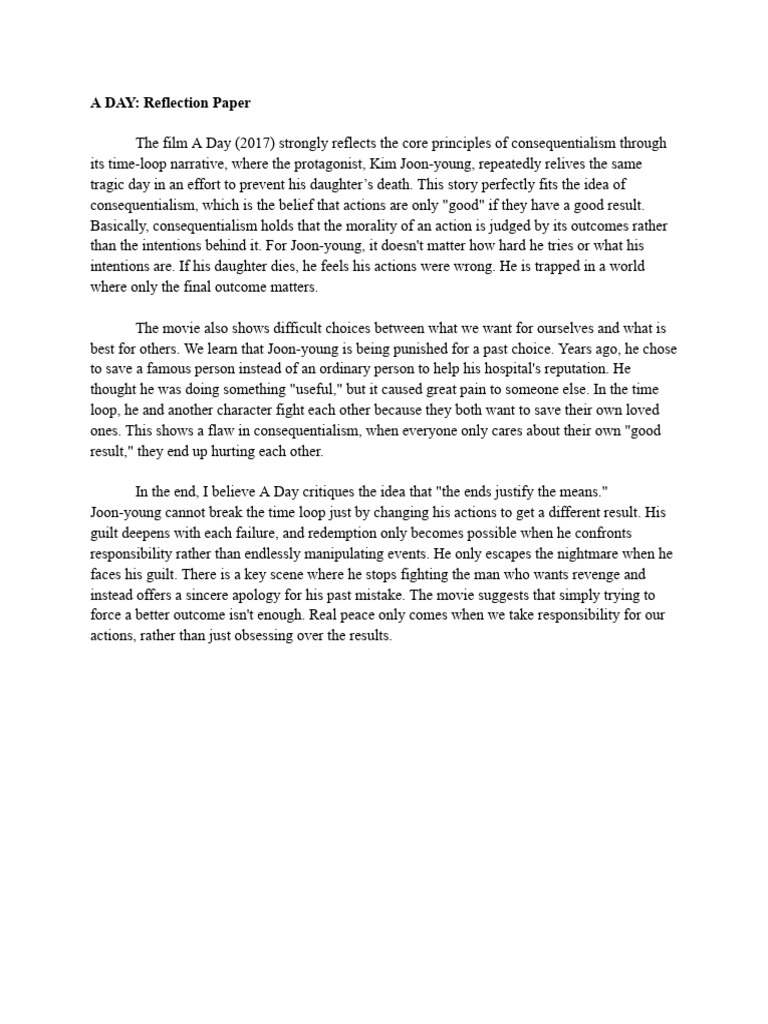 A DAY_ Reflection Paper | PDF