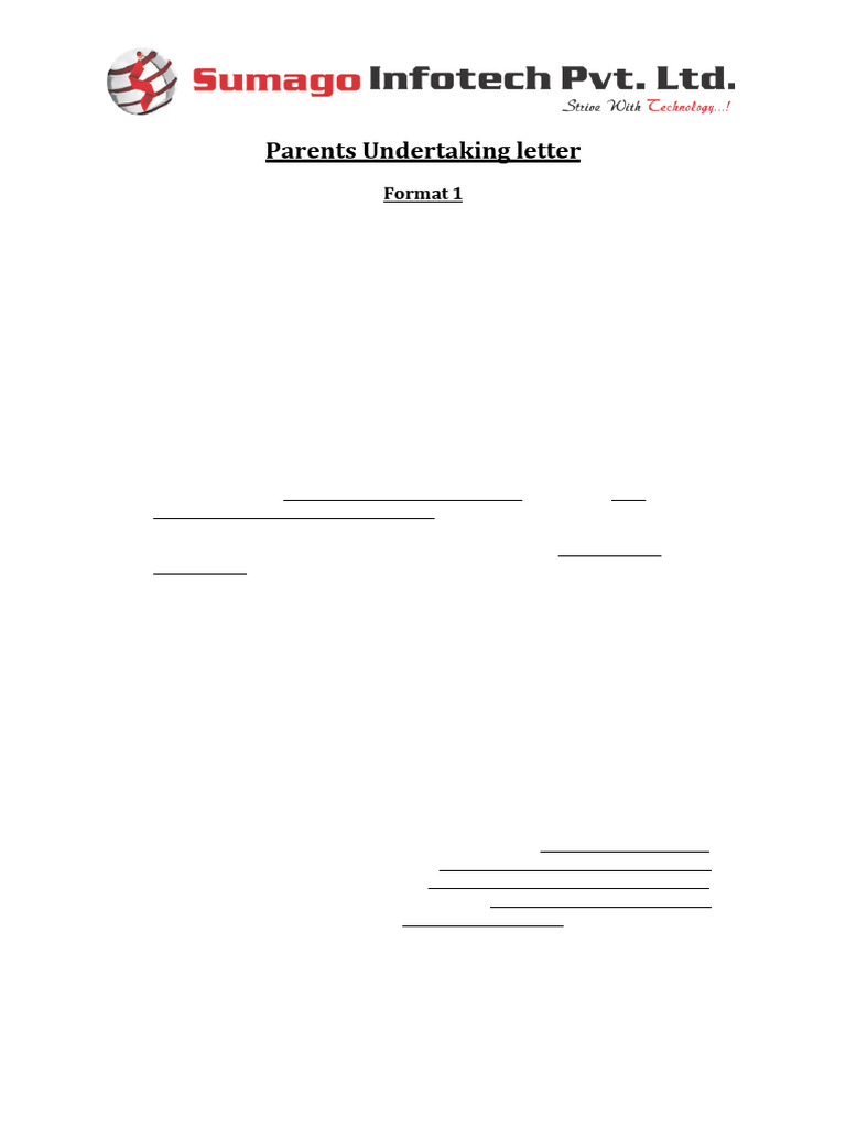 Parents - Students Undertaking Letter | PDF
