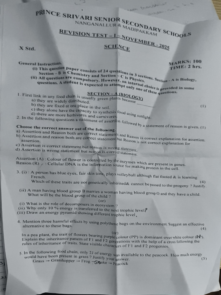 Science Revision Test 1 | PDF | Electrical Resistance And Conductance ...