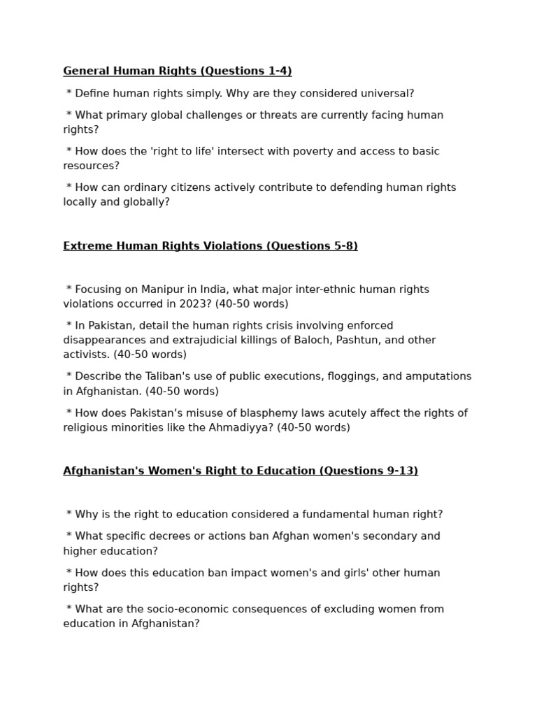Human Rights Podcast Questions | PDF
